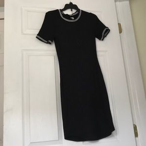 Black white stripe dress